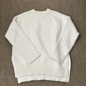 Jenni Kayne Cotton Boyfriend Sweater in Ivory, size xs